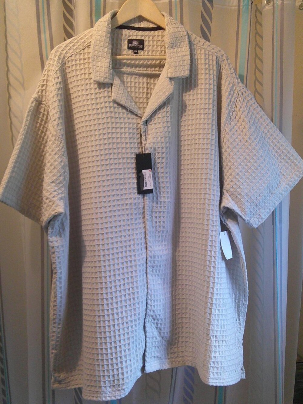 NWT "DRILL" Clothing Waffle Weave Textured Short Sleeve SHIRT Man Sz 4X